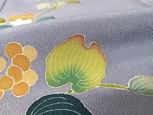 平和屋着物●訪問着 友禅 サルトリイバラ 鬼しぼ縮緬 正絹 逸品 AAAW4018np