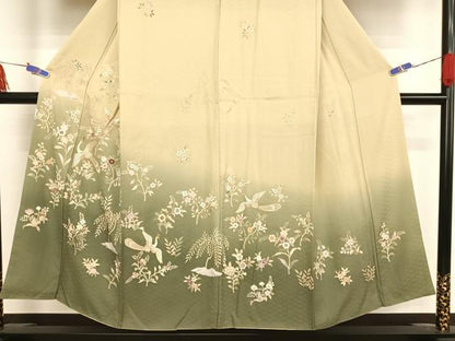 平和屋着物●訪問着 刺繍 鳳凰花文 暈し染め 金彩 正絹 逸品 AAAW4023np