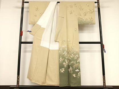 平和屋着物●訪問着 刺繍 鳳凰花文 暈し染め 金彩 正絹 逸品 AAAW4023np