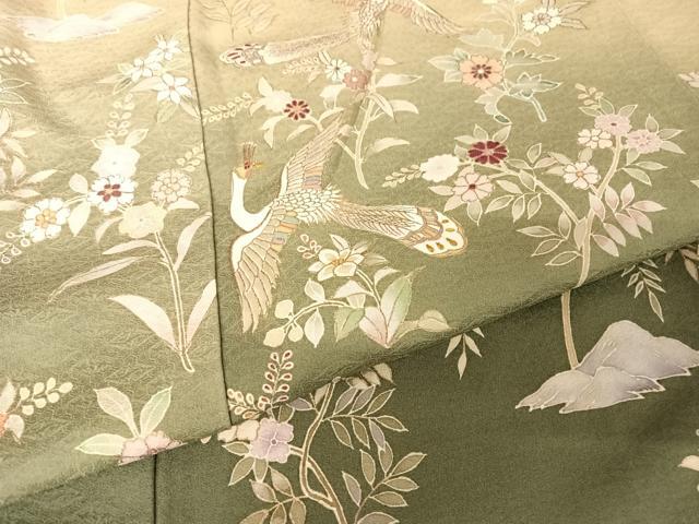 平和屋着物●訪問着 刺繍 鳳凰花文 暈し染め 金彩 正絹 逸品 AAAW4023np