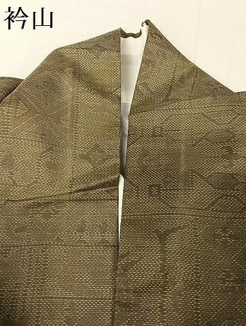 平和屋着物●本場大島紬 幾何学花文 正絹 逸品 AAAW4028np