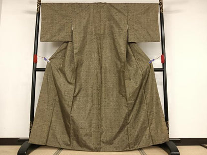 平和屋着物●本場大島紬 幾何学花文 正絹 逸品 AAAW4028np