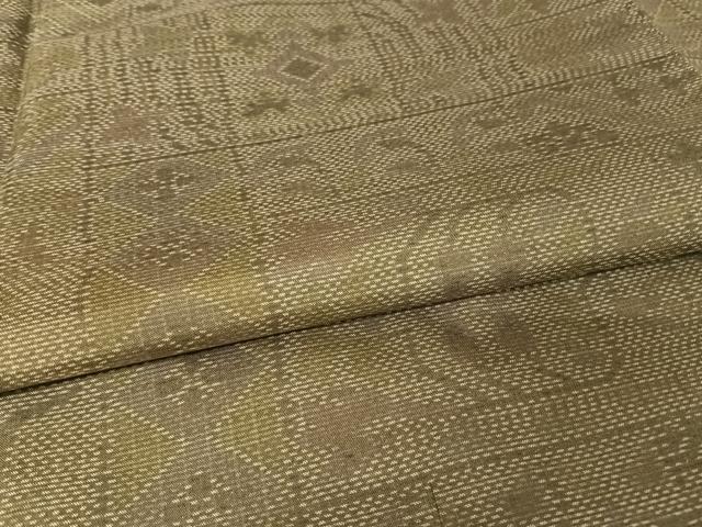 平和屋着物●本場大島紬 幾何学花文 正絹 逸品 AAAW4028np