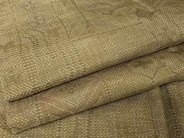 平和屋着物●本場大島紬 幾何学花文 正絹 逸品 AAAW4028np
