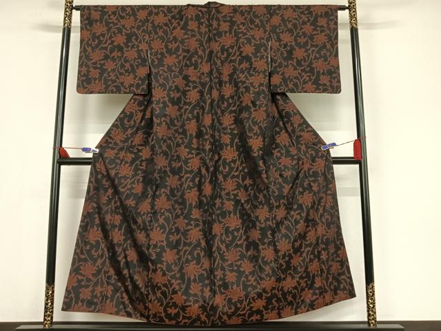平和屋着物●本場大島紬 花唐草文 正絹 逸品 AAAW4029np