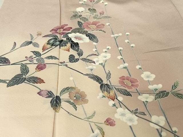 平和屋着物●十日町友禅作家　岡村蒼風　訪問着　枝花文　暈し染め　正絹　逸品　AAAW4033np