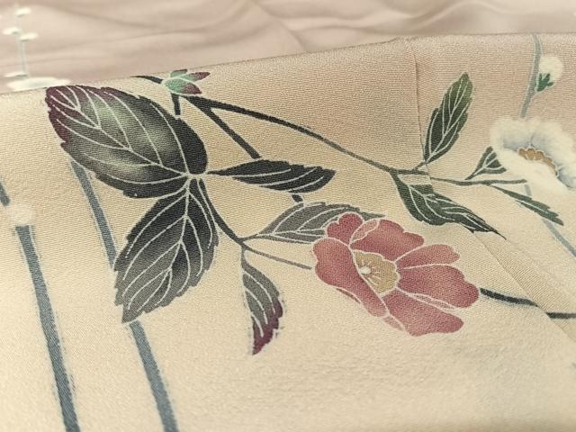 平和屋着物●十日町友禅作家　岡村蒼風　訪問着　枝花文　暈し染め　正絹　逸品　AAAW4033np