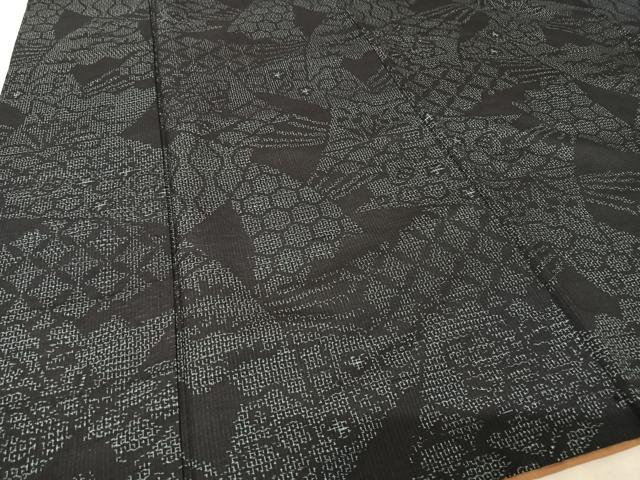 平和屋着物●結城紬　80亀甲　吉祥文　正絹　逸品　AAAW4064np