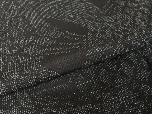 平和屋着物●結城紬　80亀甲　吉祥文　正絹　逸品　AAAW4064np