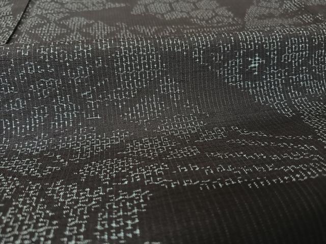 平和屋着物●結城紬　80亀甲　吉祥文　正絹　逸品　AAAW4064np