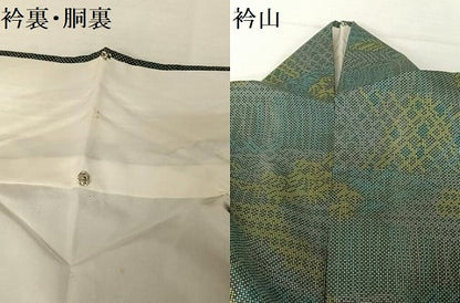 平和屋着物●本場大島紬　一元絣　幾何学文様　正絹　逸品　AAAW4067np