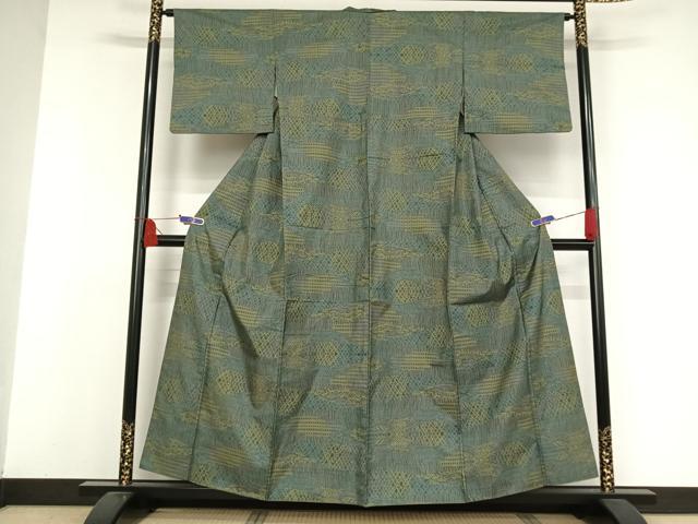 平和屋着物●本場大島紬　一元絣　幾何学文様　正絹　逸品　AAAW4067np