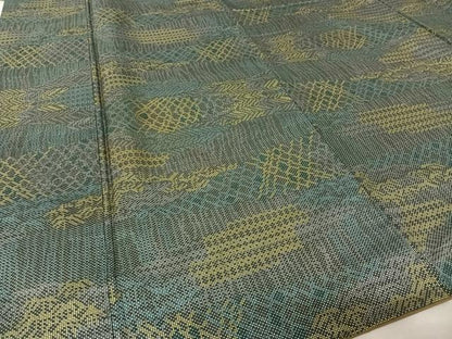 平和屋着物●本場大島紬　一元絣　幾何学文様　正絹　逸品　AAAW4067np