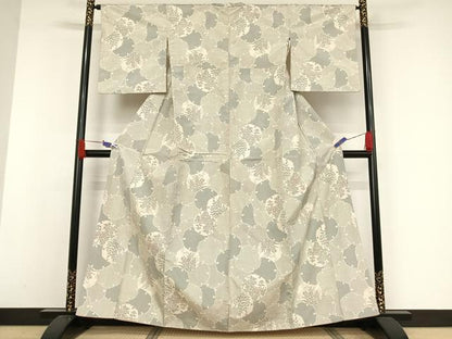 平和屋着物●本場大島紬　白大島　雪輪花文　正絹　逸品　AAAW4070np