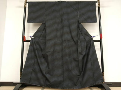 平和屋着物●本場大島紬 一元７マルキ 変わり縞 正絹 逸品 AAAW4071np