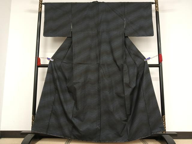 平和屋着物●本場大島紬 一元７マルキ 変わり縞 正絹 逸品 AAAW4071np