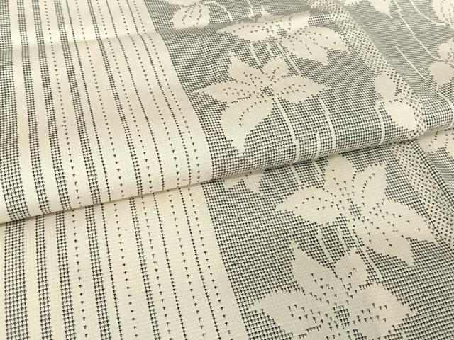 平和屋着物●本場大島紬　白大島　カタス７マルキ　草花間道　正絹　逸品　AAAW4076np