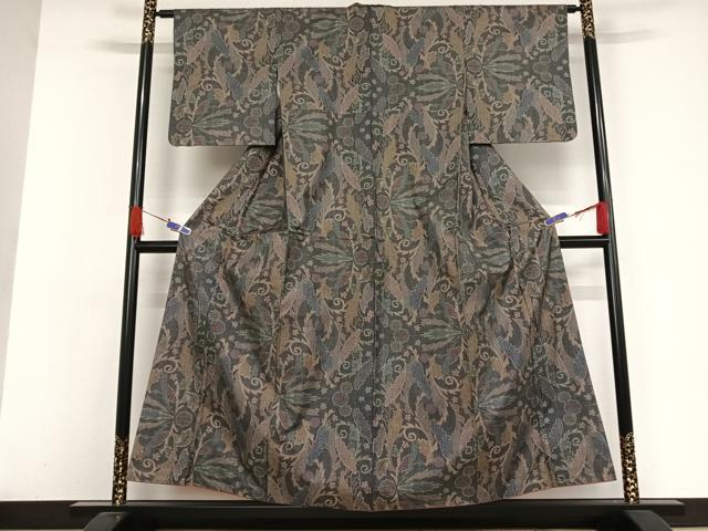 平和屋着物●本場大島紬　一元絣　菊　正絹　逸品　AAAW4077np