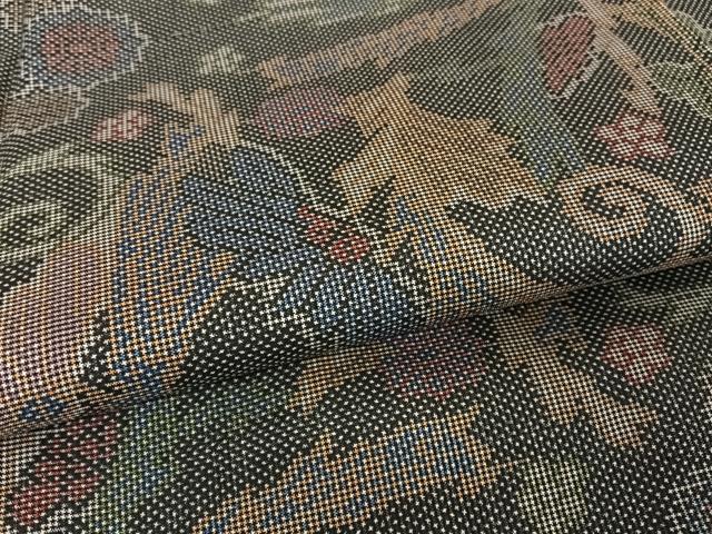 平和屋着物●本場大島紬　一元絣　菊　正絹　逸品　AAAW4077np