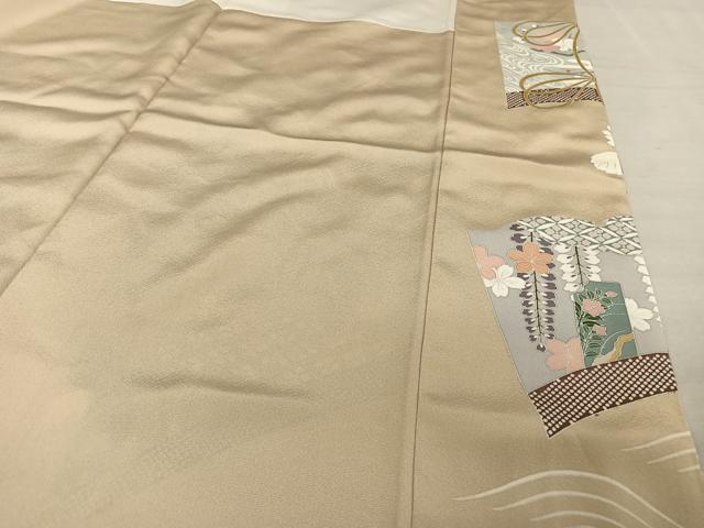 平和屋着物●豪華色留袖　友禅　駒刺繍　雪輪花文　金糸　金彩　正絹　逸品　未使用　AAAW4078np