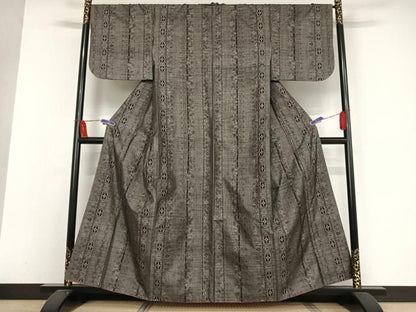 平和屋着物●本場大島紬 カタス７マルキ 花間道 正絹 逸品 AAAW4089np