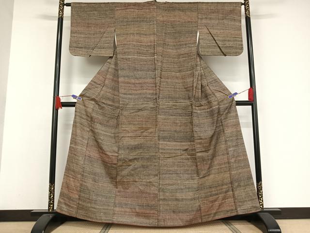 平和屋着物●上質な紬 縞 正絹 逸品 AAAW4090np