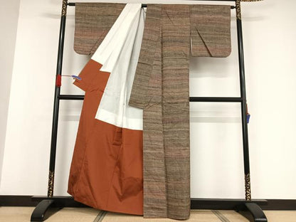平和屋着物●上質な紬 縞 正絹 逸品 AAAW4090np