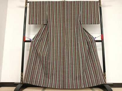 平和屋着物●上質な紬 縞 正絹 逸品 AAAW4094np