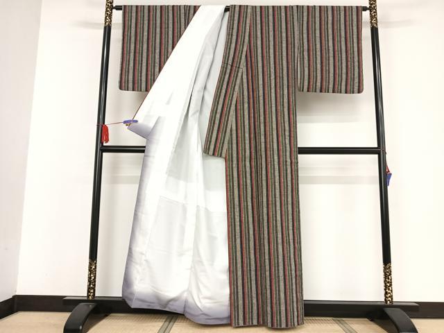 平和屋着物●上質な紬 縞 正絹 逸品 AAAW4094np