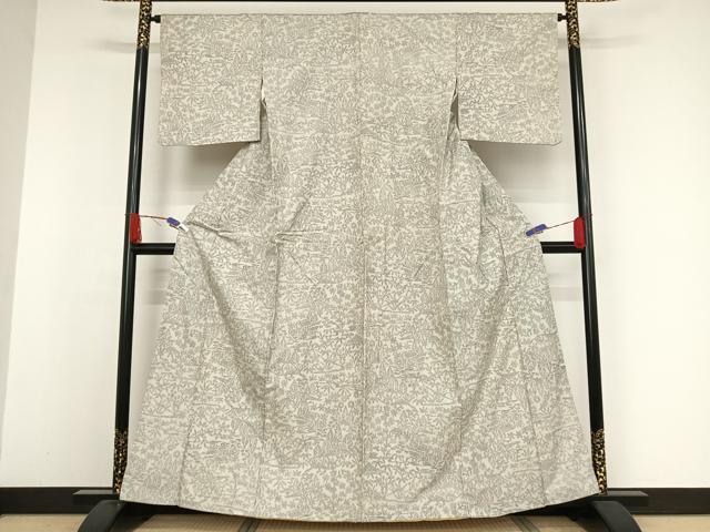 平和屋着物●上質な紬 風景花文 正絹 逸品 AAAW4101np
