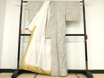 平和屋着物●上質な紬 風景花文 正絹 逸品 AAAW4101np