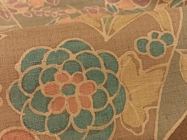 平和屋着物●上質な小紋　紬地　ろうけつ染め　切嵌草花文　正絹　逸品　未使用　AAAW4108np