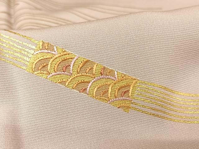 平和屋着物●訪問着 刺繍 藁束 金糸 正絹 逸品 AAAW4112np
