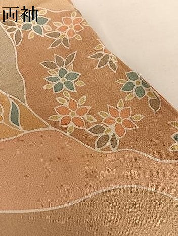 平和屋着物●訪問着 更紗花文 鬼しぼ縮緬 正絹 逸品 AAAW4116np