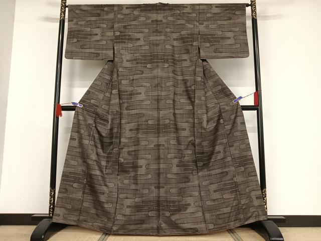 平和屋着物●本場大島紬 7マルキ 霞文 正絹 逸品 未使用 AAAW4146np