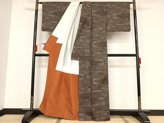 平和屋着物●本場大島紬 7マルキ 霞文 正絹 逸品 未使用 AAAW4146np
