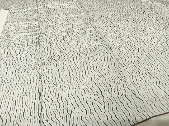 平和屋着物●上質な小紋 杢目絞り 正絹 逸品 未使用 AAAW4147np