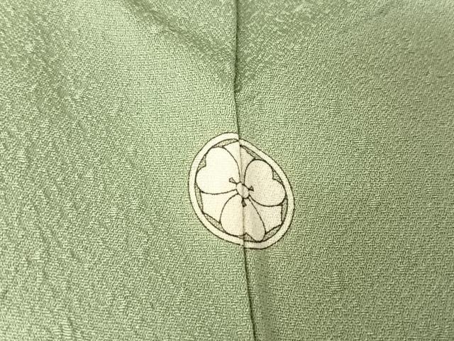 平和屋着物●本加賀友禅作家　柿本市郎監修　色無地　草花地紋　柳鼠色　正絹　逸品　未使用　AAAW4157np