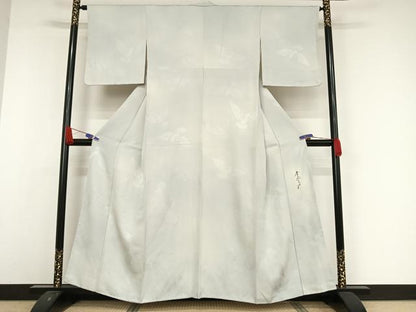 平和屋着物●染色作家 斉藤三才 小紋 三才鳥 暈し染め 正絹 逸品 未使用 AAAW4160np