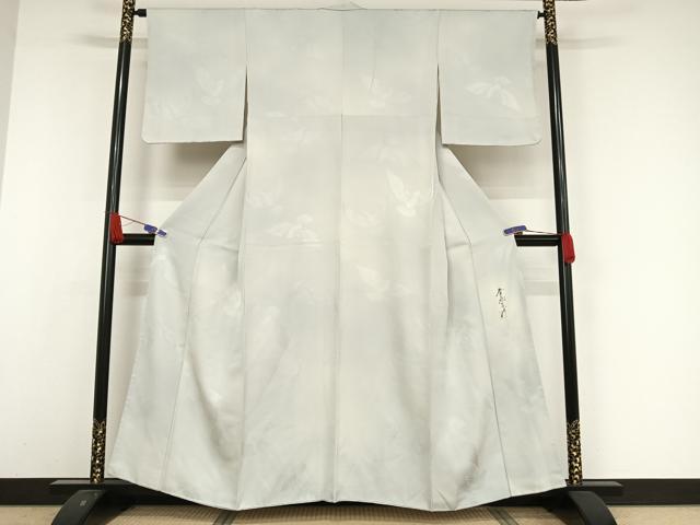 平和屋着物●染色作家 斉藤三才 小紋 三才鳥 暈し染め 正絹 逸品 未使用 AAAW4160np