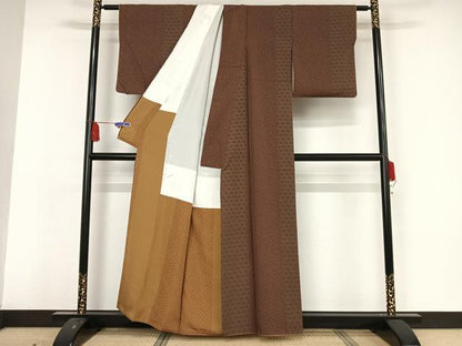 平和屋着物●上質な小紋 小花 網目 正絹 逸品 AAAW4161np