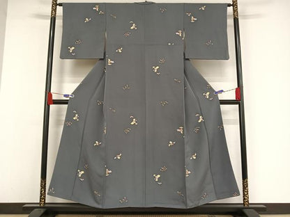 平和屋着物●上質な小紋 枝花文 正絹 逸品 AAAW4167np