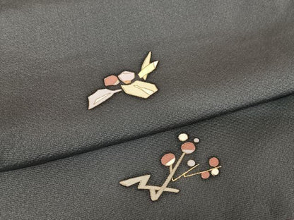 平和屋着物●上質な小紋 枝花文 正絹 逸品 AAAW4167np