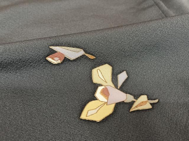 平和屋着物●上質な小紋 枝花文 正絹 逸品 AAAW4167np