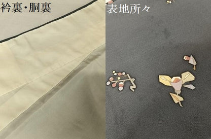 平和屋着物●上質な小紋 枝花文 正絹 逸品 AAAW4167np
