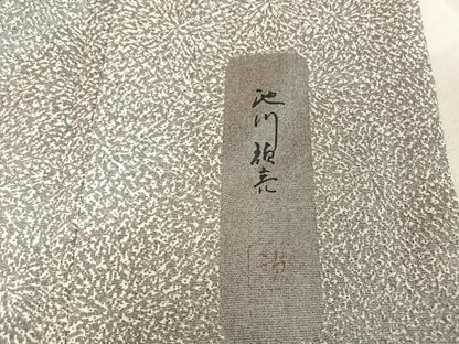 平和屋着物●織の紋意匠 池川禎亮 訪問着 お召地 天目織 更紗花文 銀通し地 さが美扱い 正絹 逸品 AAAW4175np