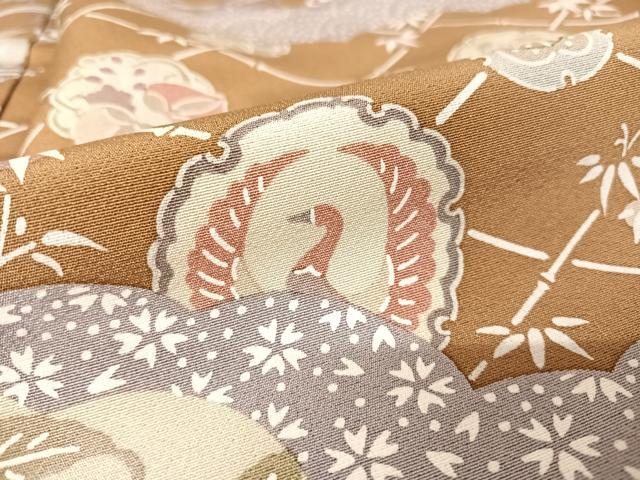 平和屋着物●訪問着 型染め 霞花文 暈し染め 正絹 逸品 AAAW4191np