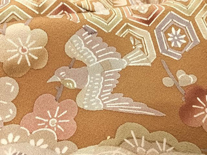 平和屋着物●訪問着 型染め 霞花文 暈し染め 正絹 逸品 AAAW4191np