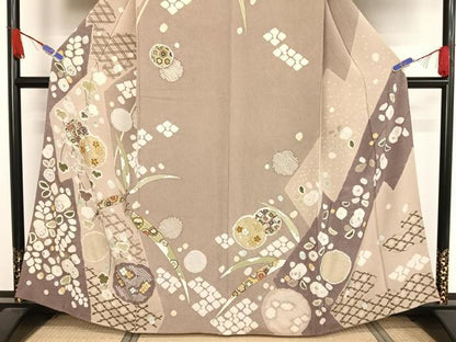 平和屋着物●訪問着 駒刺繍 絞り 辻が花 金彩 鬼しぼ縮緬 正絹 逸品 AAAW4195np