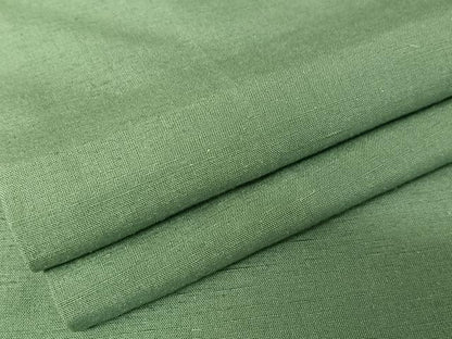 平和屋着物●上質な紬　色無地　木賊色　正絹　逸品　AAAW4215np
